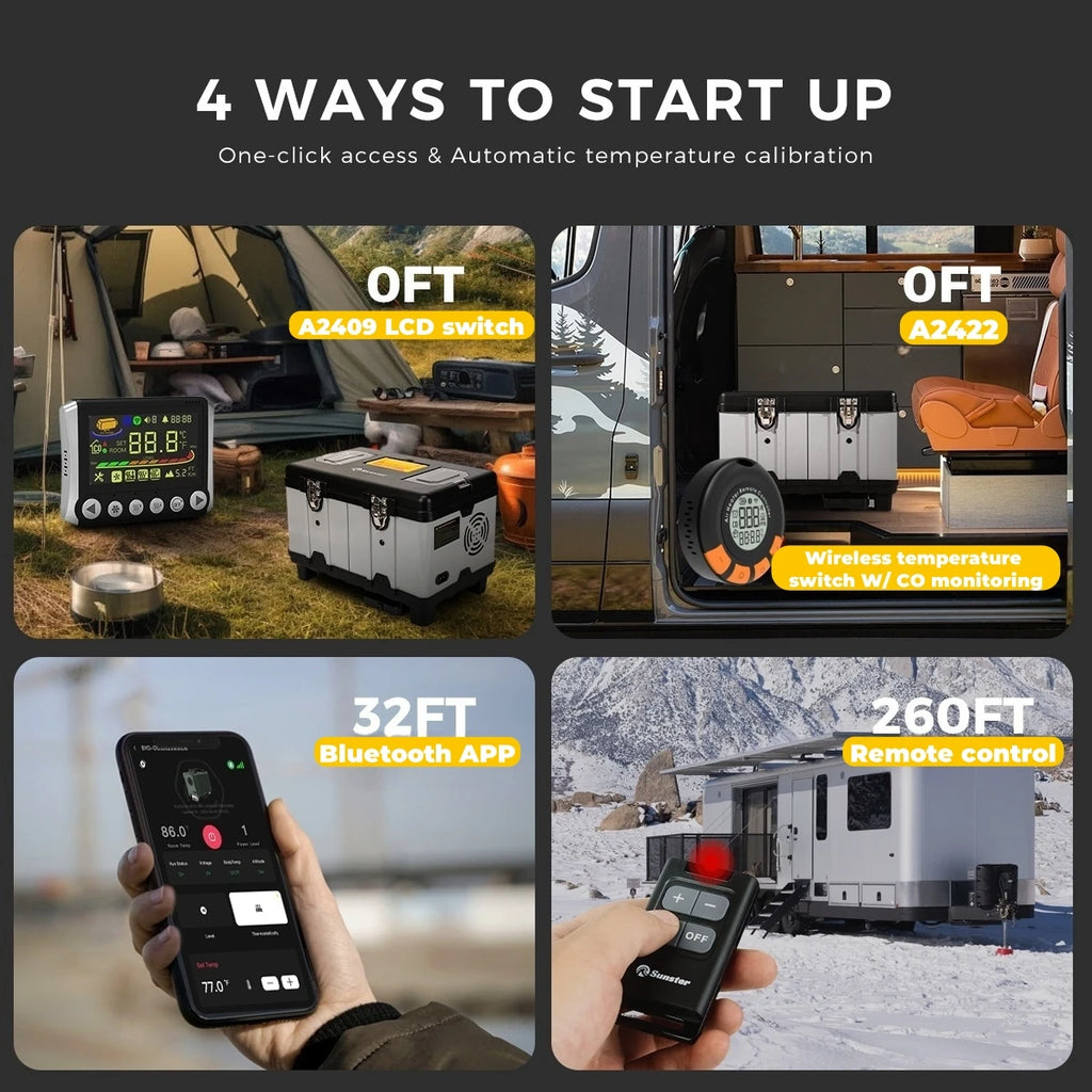 TB10Pro 8KW Bluetooth APP Control Diesel Air Heater 12V/24V/220V Car Heater With CO Monitor/LCD/Remote Control For Trailer Truck