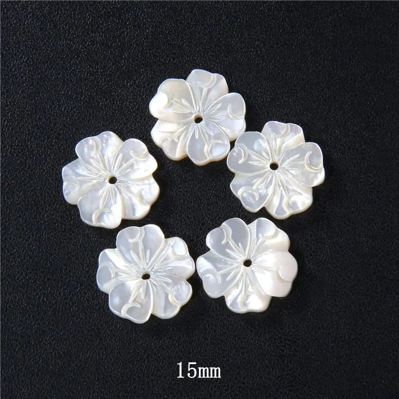 New In Natural Pearl Flower Shape Beads Mother of Pearl Charm Beads Natural Shell Bead for DIY Bracelet Necklaces Earrings Ring