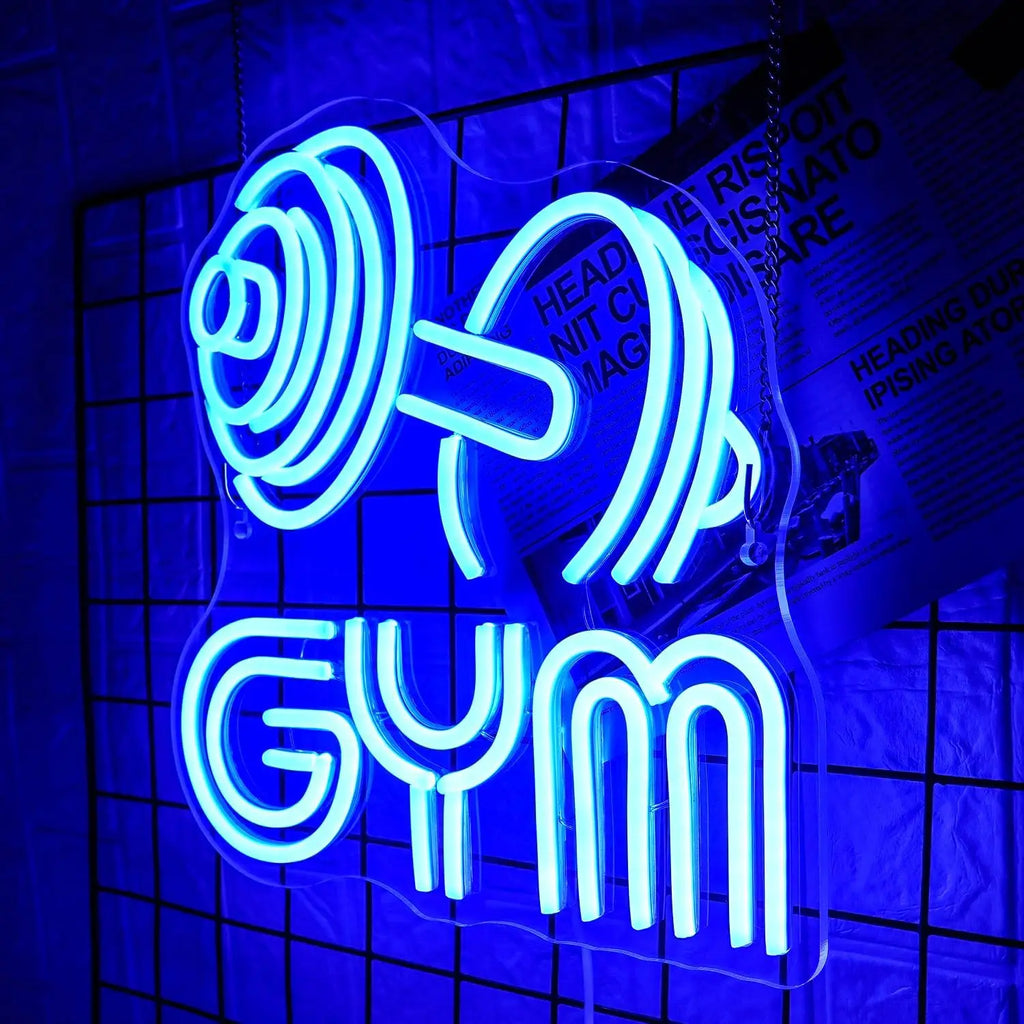 Dumbbell Neon Sign Custom Barbell Gym Neon Signs Gym Letter Neon Light for Sports Room, Decor Club,Party Bar Fitness Club Decor