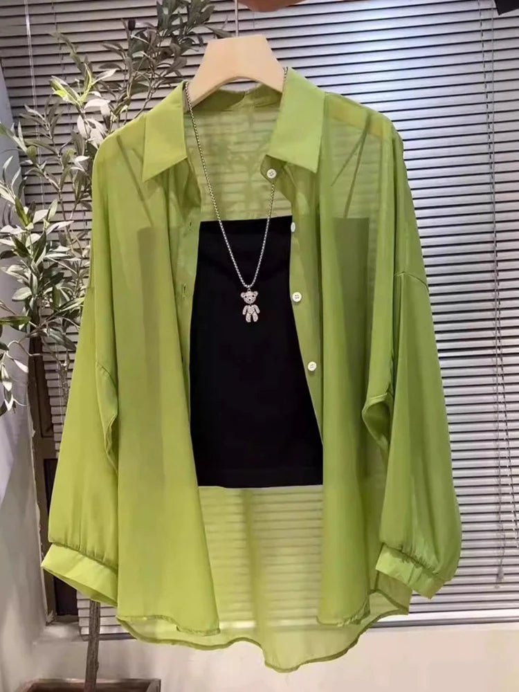 New 2026 Women's Ultra-Smooth Loose Sun Protection Shirt Pearl Silk Ice Sensation Open Cardigan Outerwear Summer Fashion