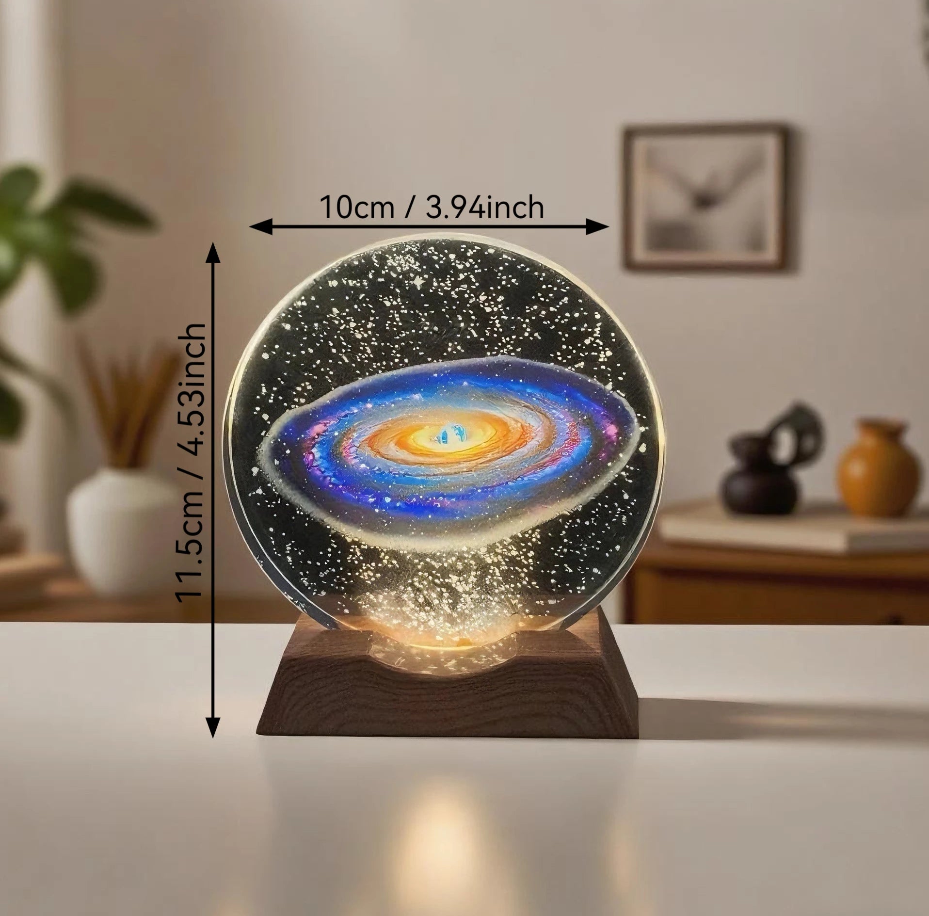 Galaxy Crystal LED Night Light Strip Base, Glass Decorative Lamp, Suitable for bedrooms, living rooms, birthday and Mother's Day