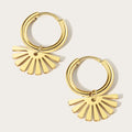 YACHAN Trendy Gold Plated Stainless Steel Earrings For Women Geometric Pendants Hoop Earrings Waterproof Jewelry