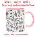 Personalized Kids Names Mug Customize 3D Effect Printing WITH Flowers Cup Holding Hands Coffee Mugs Mother's Day Gifts