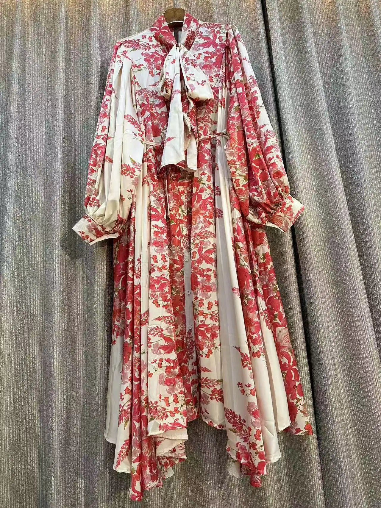 Jarlrysberg Luxury Bohemian Maxi Dress for Women Long Sleeve Irregular Print Loose Casual Vintage Fashion Party Dress New 2025