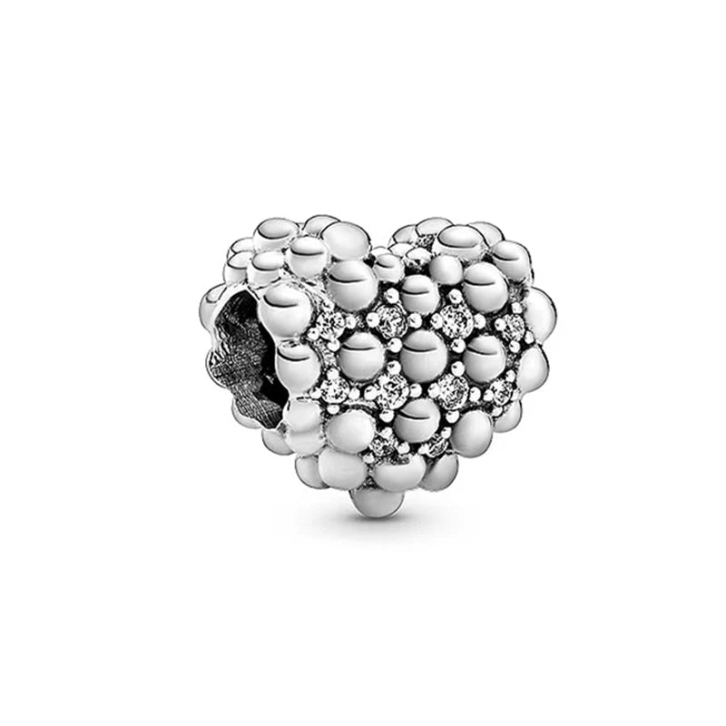 2026 Bestselling DIY Heart&Round Jewelry Gift Fit Original European Silver Bracelet Necklace Flower Charm Coffee Ice Cream Bead
