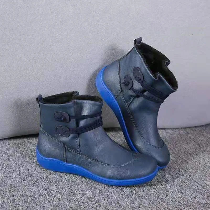 Boots Women Chelsea Ankle Botins Low Cowboy Sneakers Rain  Snow Western Flat-heeled Gothic Punk New Rock on Offer
