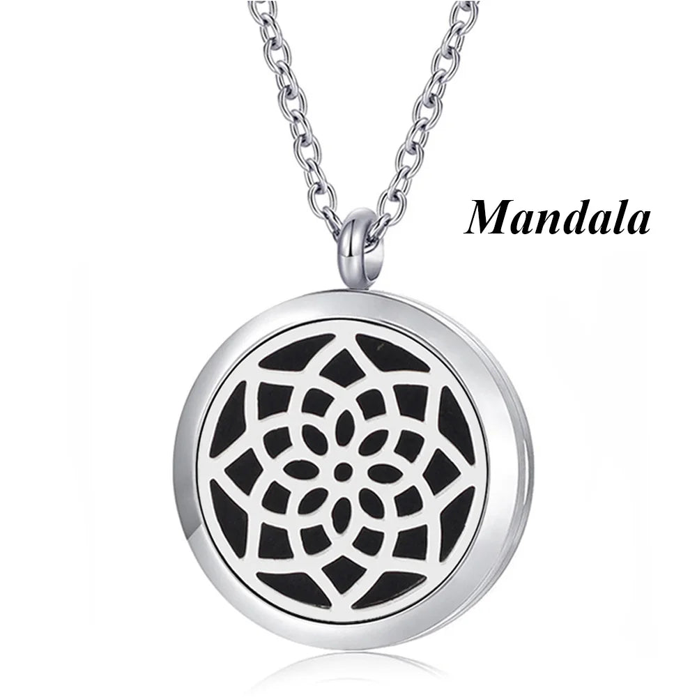 St. Benedict necklace 316L stainless steel pendant diffuser locket magnetic essential oil diffuser necklace aromatherapy jewelry