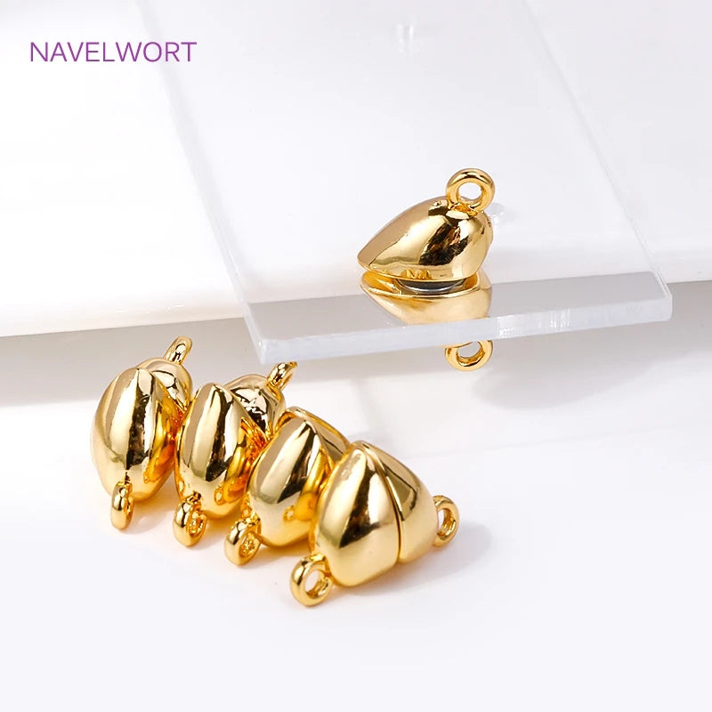 18K Gold Plated Brass Magnet End Clasp Connectors Metal Magnet Clasp Charms For Jewelry Making DIY Bracelet Necklace Accessories