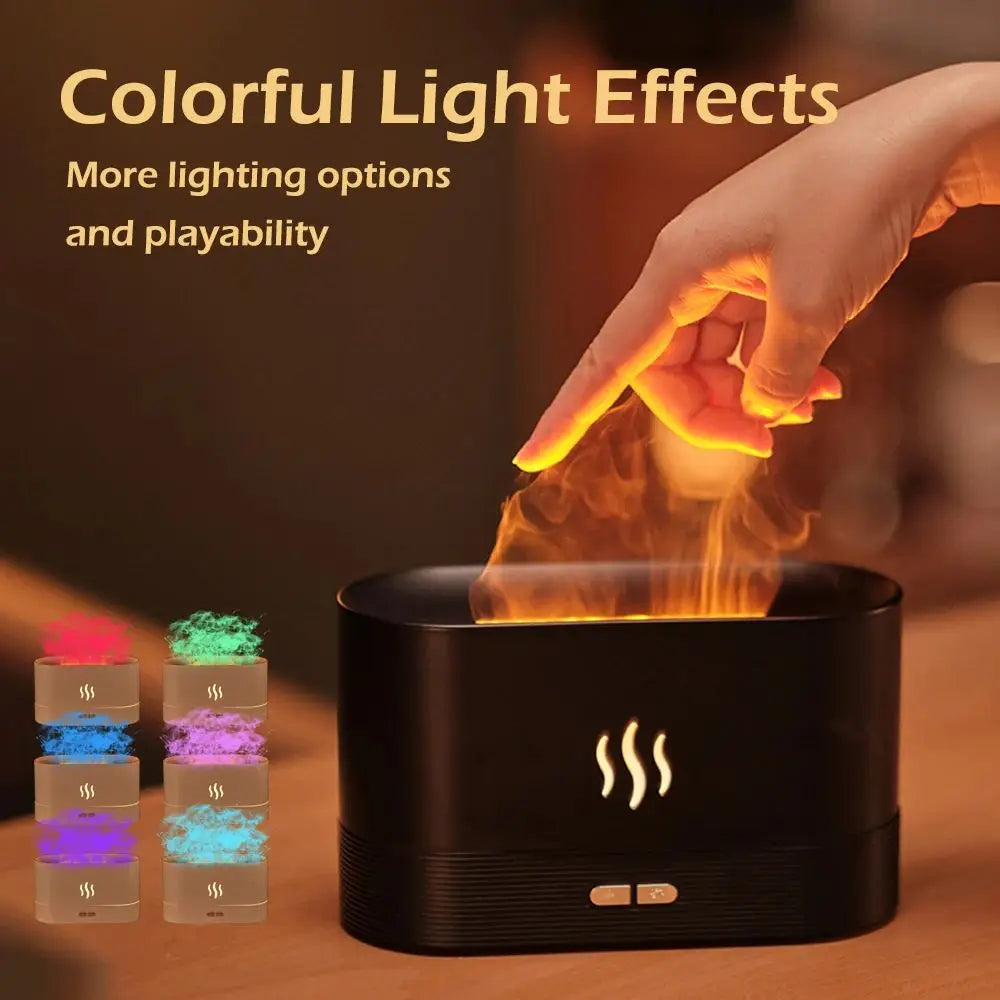Vissko Aroma Diffuser Air Humidifier Ultrasonic Aromatherapy Cool Mist Maker 180ML Essential Oil Flame Lamp Difusors For Home