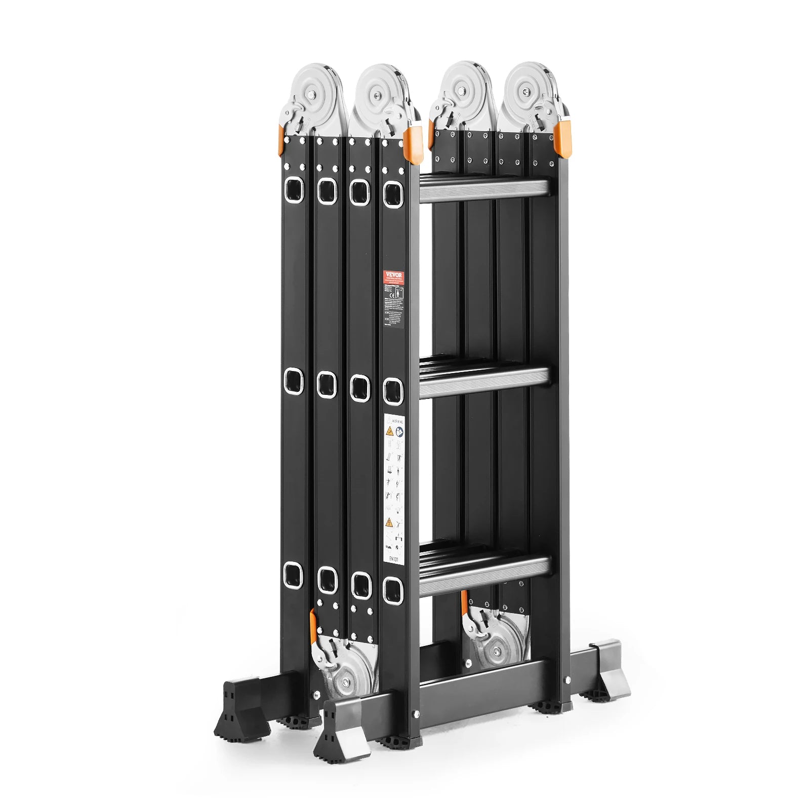 SucceBuy Multi-Purpose Folding Ladder 7-in-1 Tall Step Ladder A Frame Adjustable Telescoping for Household Outdoor Work