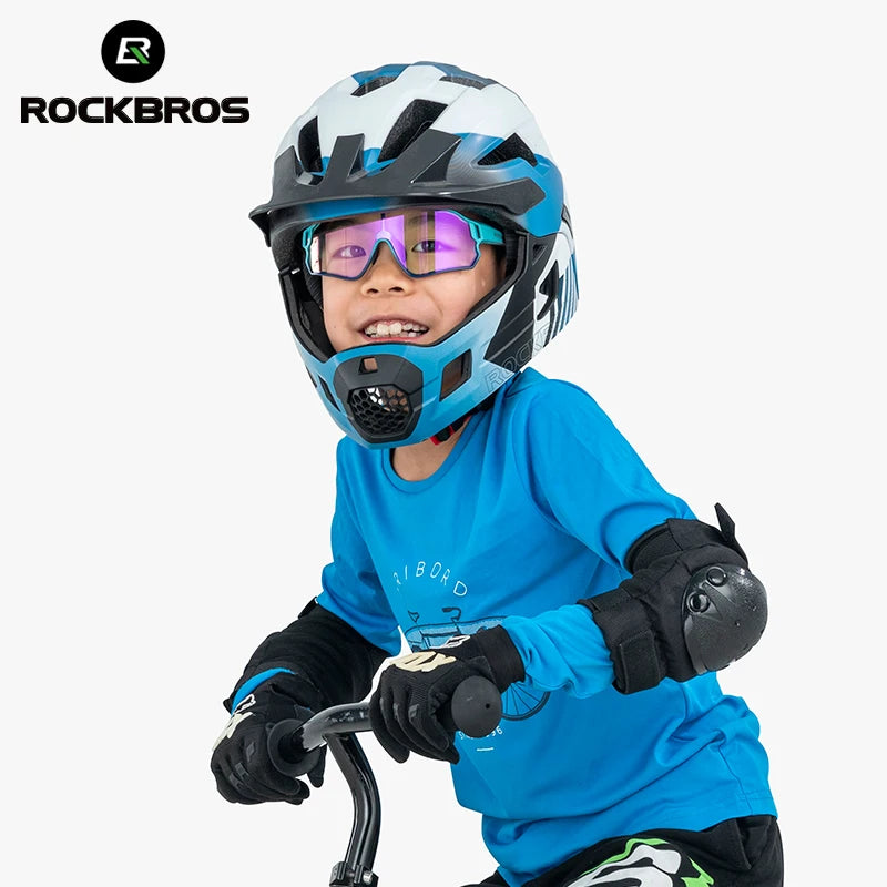 ROCKBROS Child Photochromic Sunglasses Bicycle Eyewear UV400 Kids Bike Goggles Protection Classic Windproof Outdoor Glasses