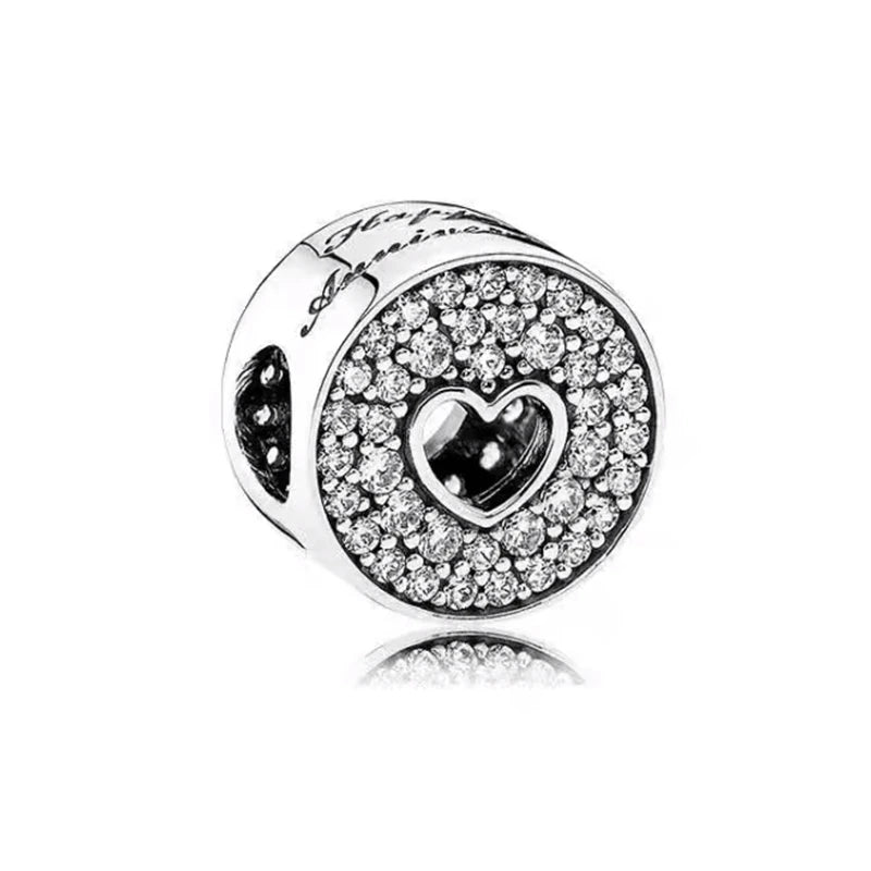 2026 Bestselling DIY Heart&Round Jewelry Gift Fit Original European Silver Bracelet Necklace Flower Charm Coffee Ice Cream Bead