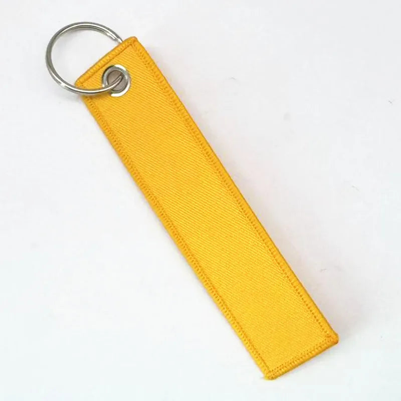 1PC Custom LOGO Keychain Blank Canvas Webbing Personalized Key Chains Motorcycle Popular Ribbon Weave Keyring Bag Accessory