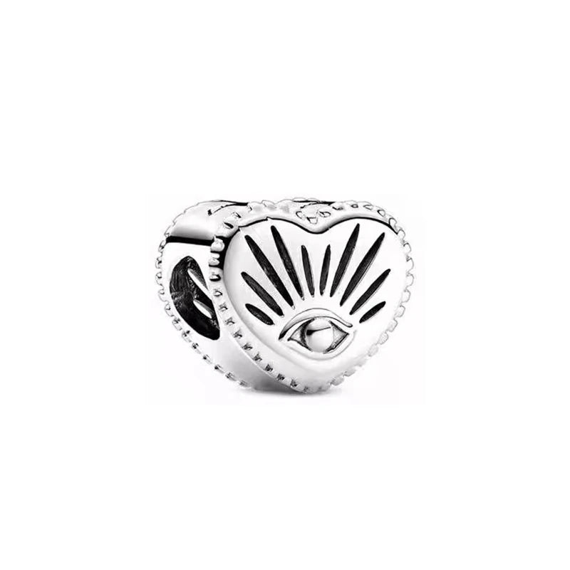 2026 Bestselling DIY Heart&Round Jewelry Gift Fit Original European Silver Bracelet Necklace Flower Charm Coffee Ice Cream Bead