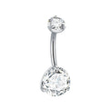 1Pc Titanium Belly Button Ring Zircon Navel Bar Internally Threaded Body Piercing Jewelry Nombril Ombligo Barbell 6/8/10/12mm