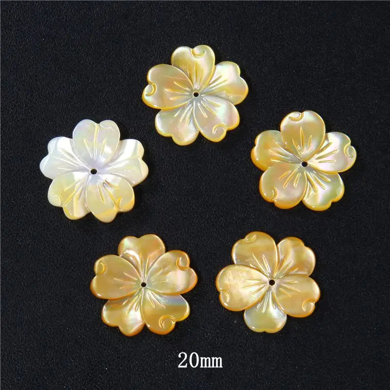 New In Natural Pearl Flower Shape Beads Mother of Pearl Charm Beads Natural Shell Bead for DIY Bracelet Necklaces Earrings Ring