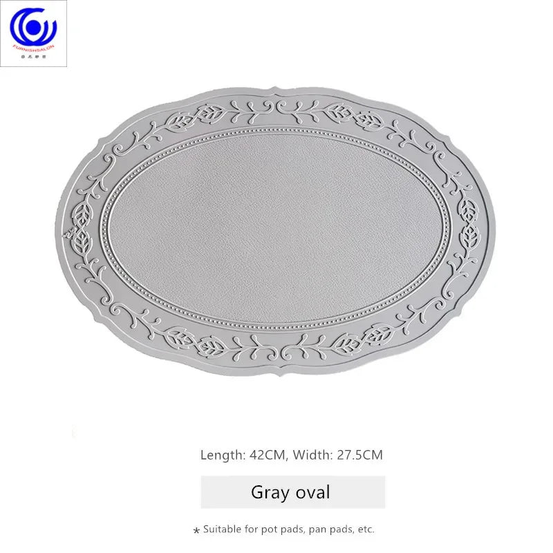 ins retro baroque relief banquet silicone lace placemat thermal insulation anti-scalding plate bowl vase mat