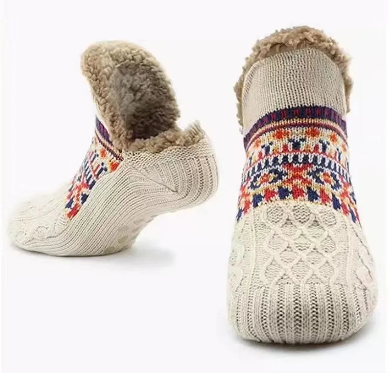 2025 New Thermal Fluffy Non-Slip Slipper Socks Winter Warm Men Women Short Cotton Thickened Fleece Home Sleeping Fuzzy Socks