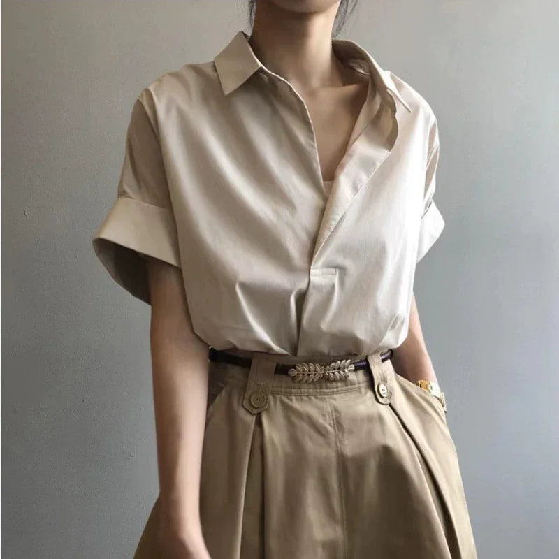 Women Summer Tops Tees Sexy Vintage Blouse Chiffon Ruched Short Sleeve Shirt Ruffles T Shirts Loose Casual Tees