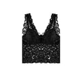 Summer Sexy Deep V Lace Vest With Breast PadsEmbroidery Floral Tank Top Wrapped Chest Camisole Padded Crop Tank Top For Women