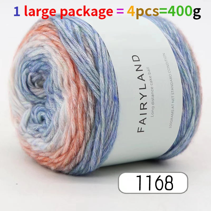 1pc 100g Gradient Rainbow Yarn, Suitable for DIY Crochet and Knitted Warm Sweaters, Scarves, Hats, Shawls, Etc