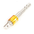 Hex Shank Drill Socket Adapter Set For Impact Driver - Square Socket Drill Bits Bar Extension, 1/4", 3/8", 1/2 Inch