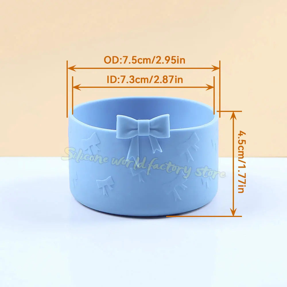 SW 7.5CM Cartoon Animal Bow Silicone Cup Bottom Cover For Stanley 40oz Tumbler Protective Water Bottle Sleeve Anti-slip Cup Boot