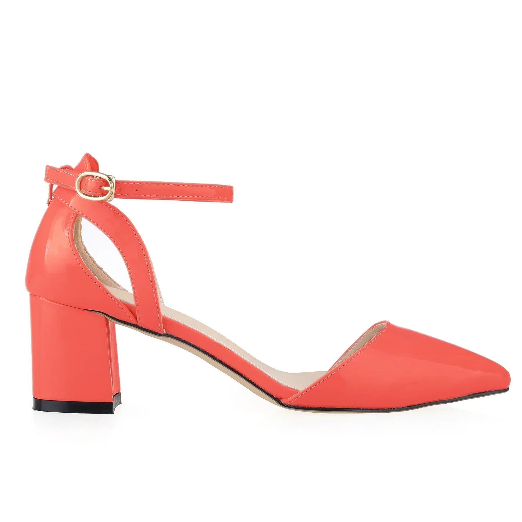 2026 Summer Women Sandals Sexy 5cm Single Work OL Thick High Heels Matte Pointed Toe Pumps Shollow Mouth Party Red Wedding Shoes