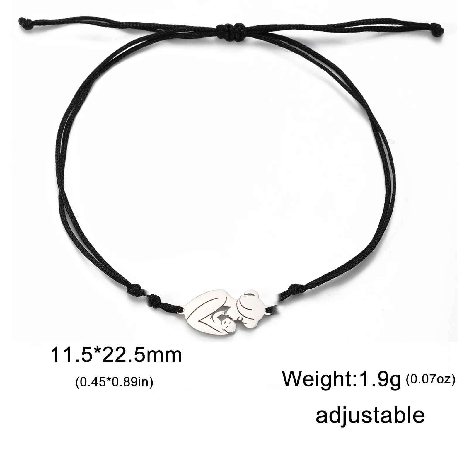 Skyrim Fashion Baby Mom Rope Bracelet Love Family Stainless Steel Charm Bracelets Pulsera Jewelry for Women Mother's Day Gift