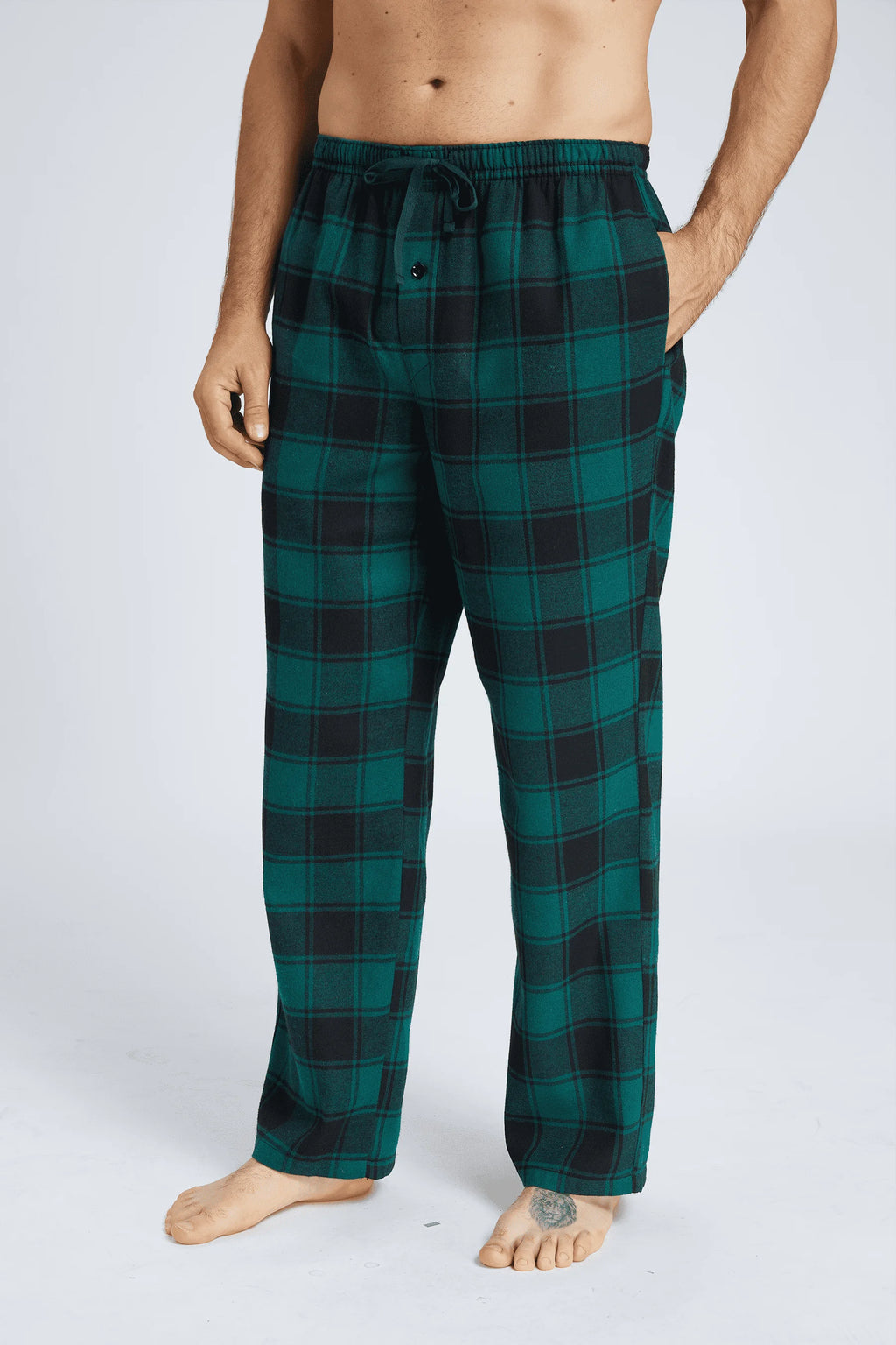 JupiterSecret 3pcs Men's Pajama Pants Autumn/Winter Flannel Cotton Plaid Sleep & Lounge PJ Bottoms with Pockets and Button Fly