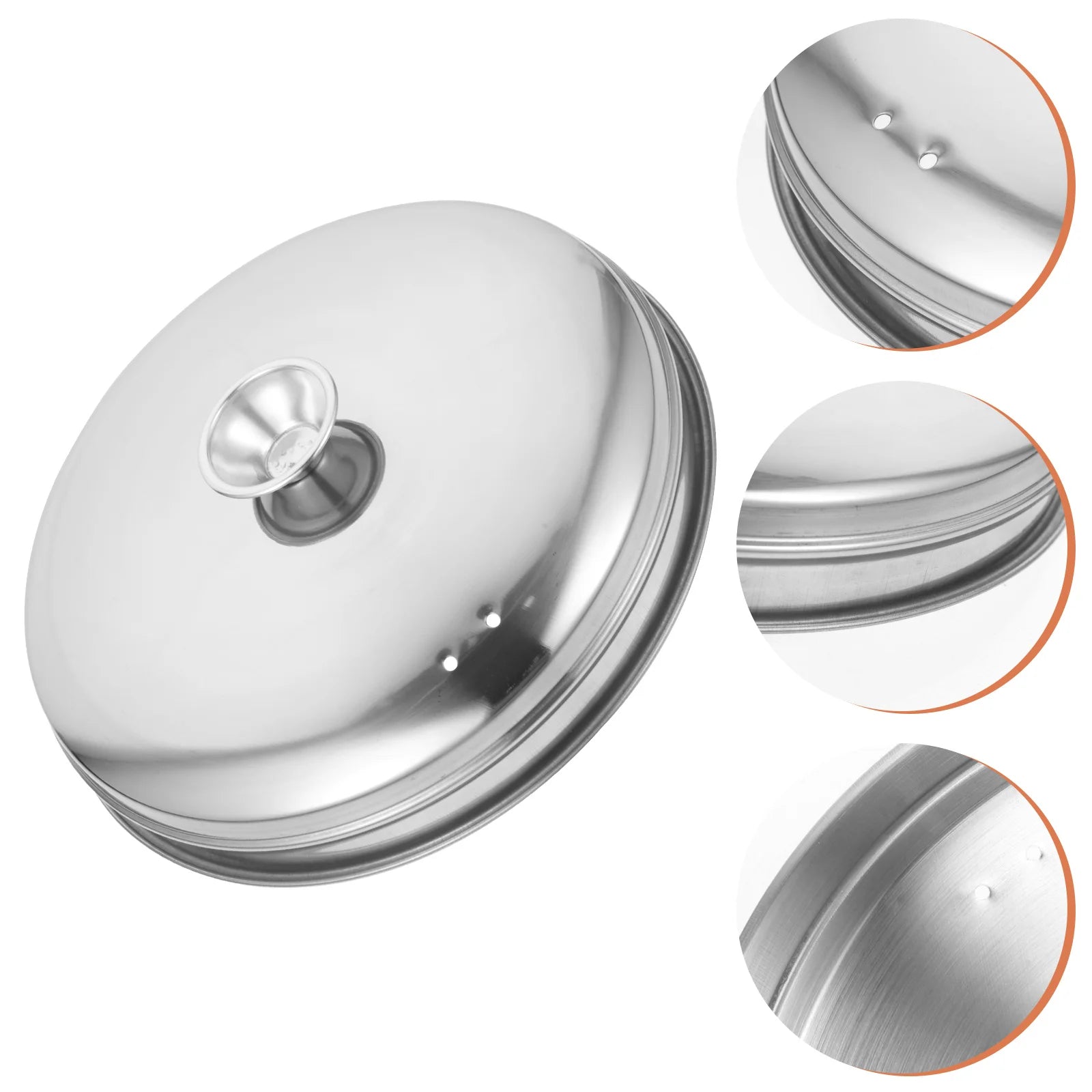 Stainless Steel Steamer Lid Cheese Its Cover Food Binaural Steak Dome Basting Griddle Household