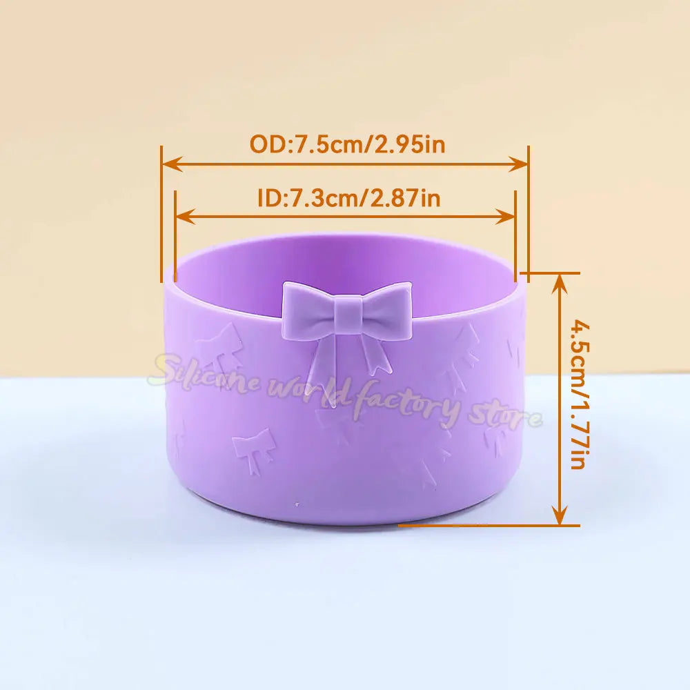 SW 7.5CM Cartoon Animal Bow Silicone Cup Bottom Cover For Stanley 40oz Tumbler Protective Water Bottle Sleeve Anti-slip Cup Boot
