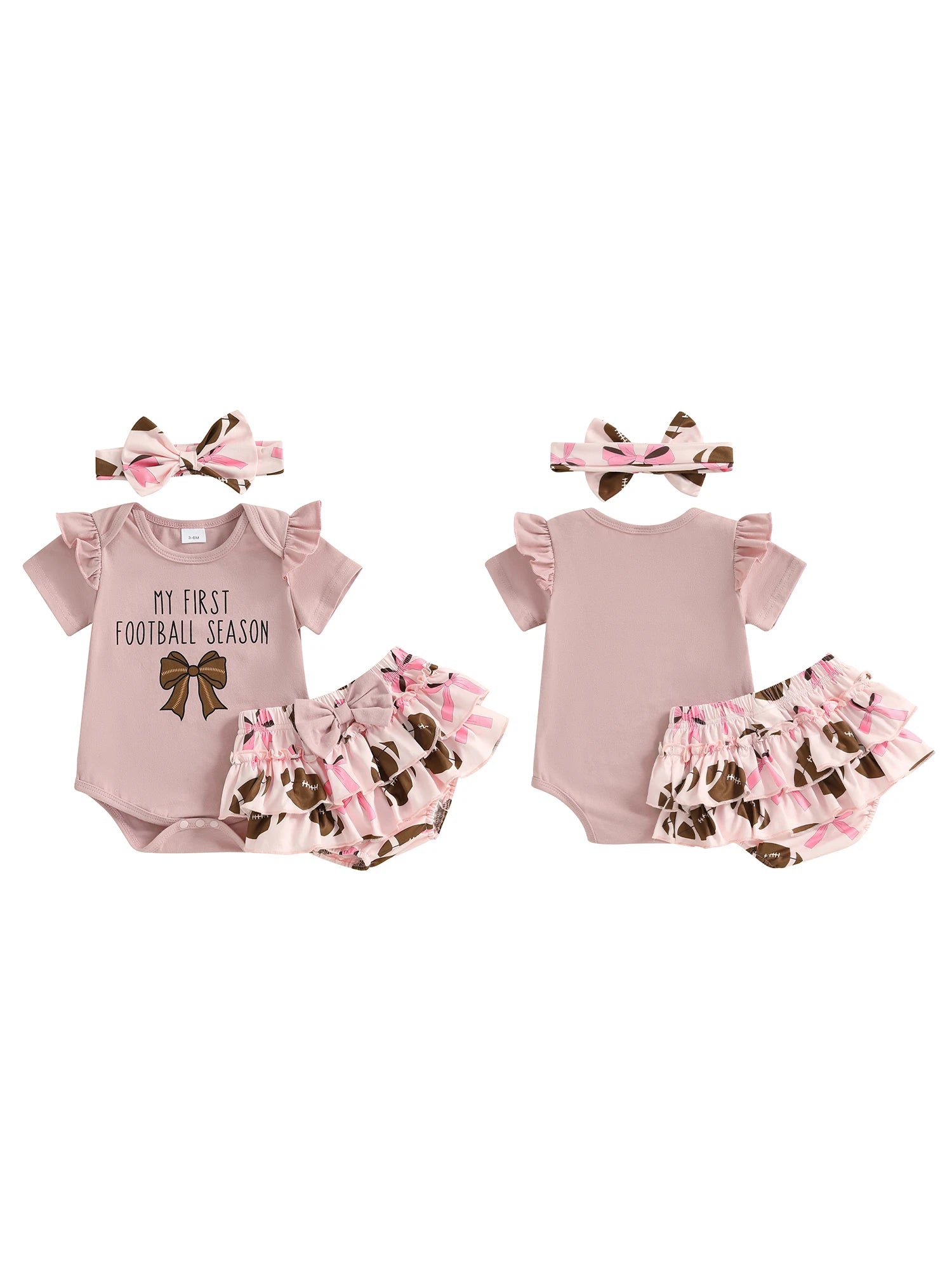 Adorable Toddler Girl Summer Clothing Set with Cute Letter Print Bow Detail and Matching Headband - 3 Piece Outfit Featuring