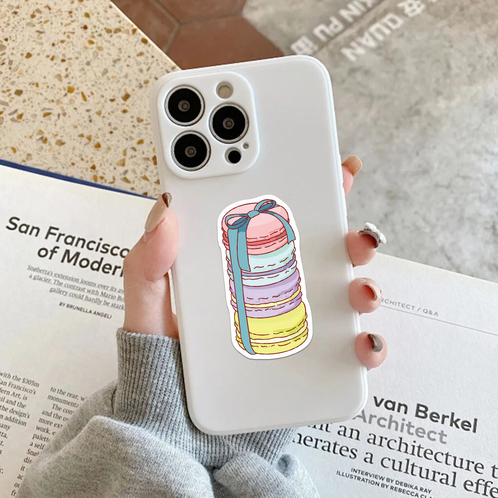 10/30/50PCS Korean INS Style Pink Cartoon Food Snacks Stickers Cute Decals Luggage Skateboard DIY Graffiti Girl Gradient Sticker