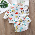 Baby Flannel Home Wear Set Infant Toddler Pajamas Boys Girls Thicken Coral Velvet Cartoon Pattern Top +Pants Two-piece Suit