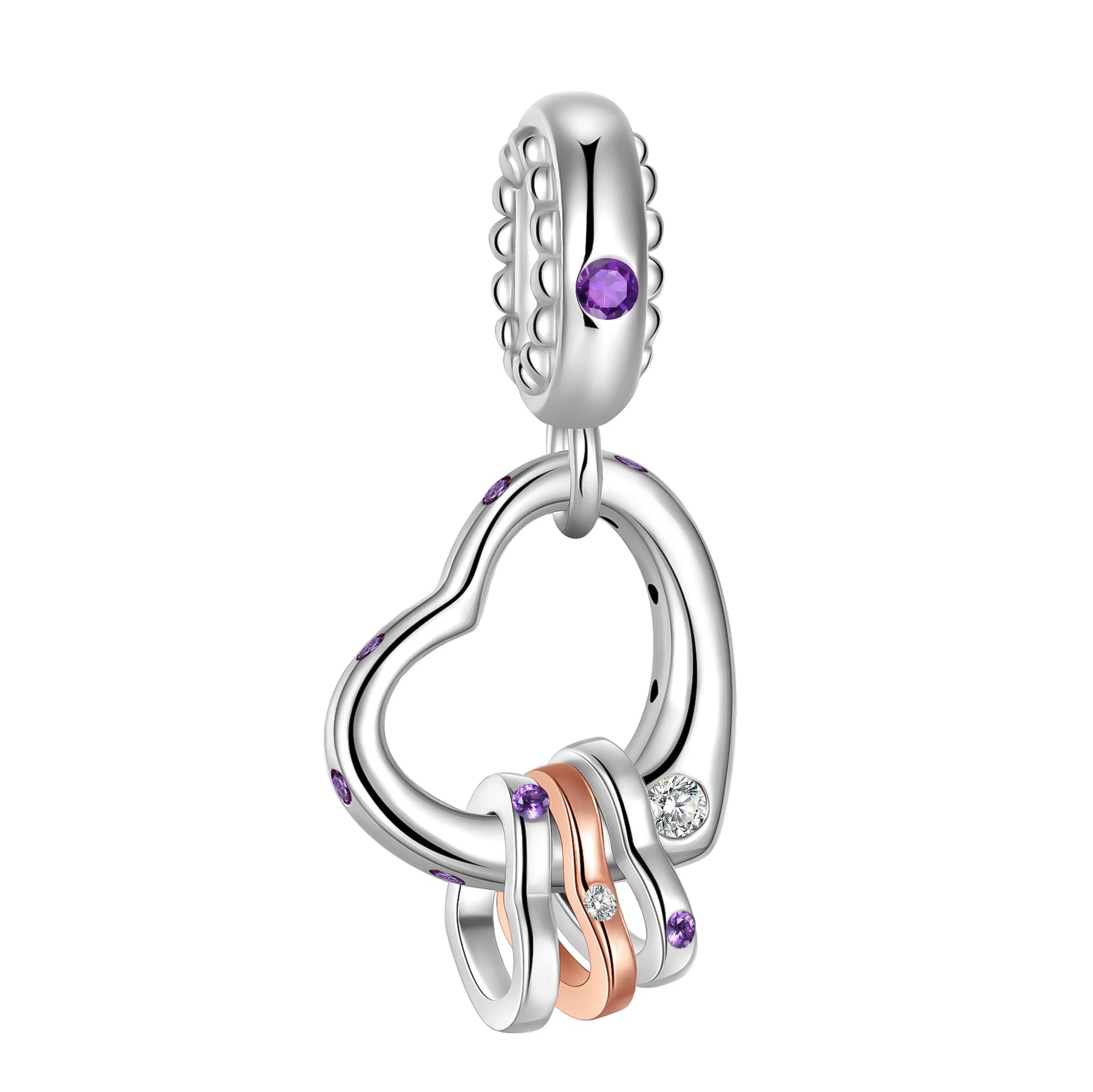 2024 New 925 Sterling Silver Bead Golden Heart-Shaped Lock Birthday Candle Charm Fit Bracelet DIY Women Jewelry