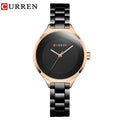 Curren 9015 Business Quartz Watch for Ladies, Waterproof Stainless Steel Strap Casual Wristwatch
