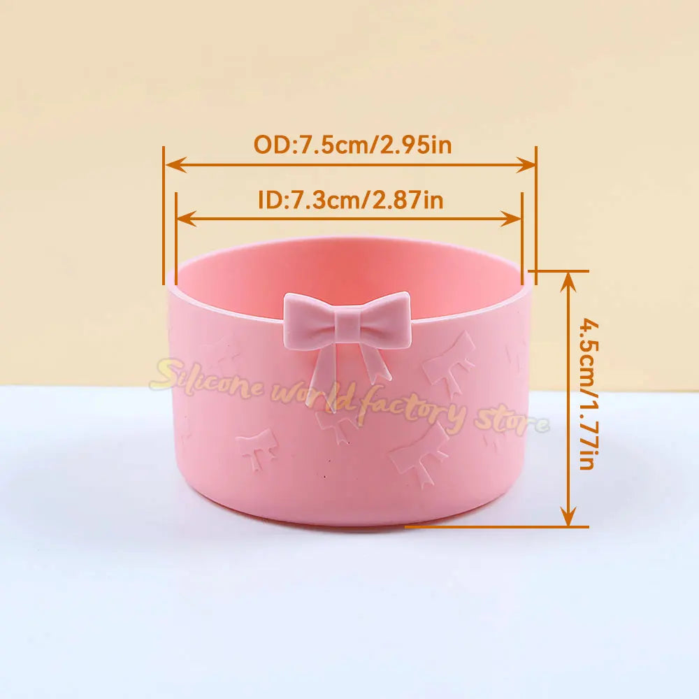 SW 7.5CM Cartoon Animal Bow Silicone Cup Bottom Cover For Stanley 40oz Tumbler Protective Water Bottle Sleeve Anti-slip Cup Boot