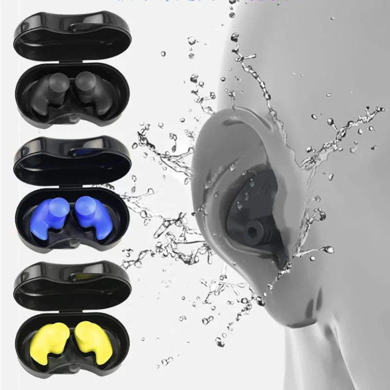 2 Pieces/1 Pair Waterproof Silicone Earplugs - Reusable Swimming Plugs for Showering & Bathing, Diving & Surfing,
