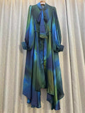 Jarlrysberg Luxury Bohemian Maxi Dress for Women Long Sleeve Irregular Print Loose Casual Vintage Fashion Party Dress New 2025
