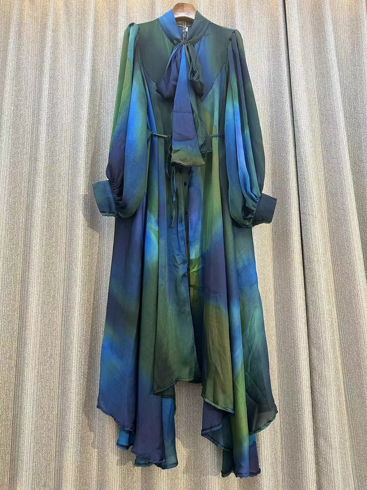 Jarlrysberg Luxury Bohemian Maxi Dress for Women Long Sleeve Irregular Print Loose Casual Vintage Fashion Party Dress New 2025