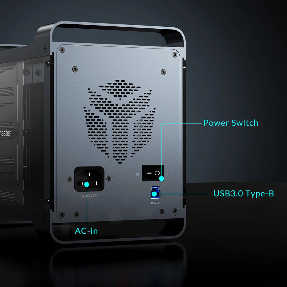 【OW Ship】Yottamaster 5Bay Hard Drive Enclosure USB C 5Gbps Type B SATA External Hard Drive Storage Case for 2.5" 3.5" HDD SSD