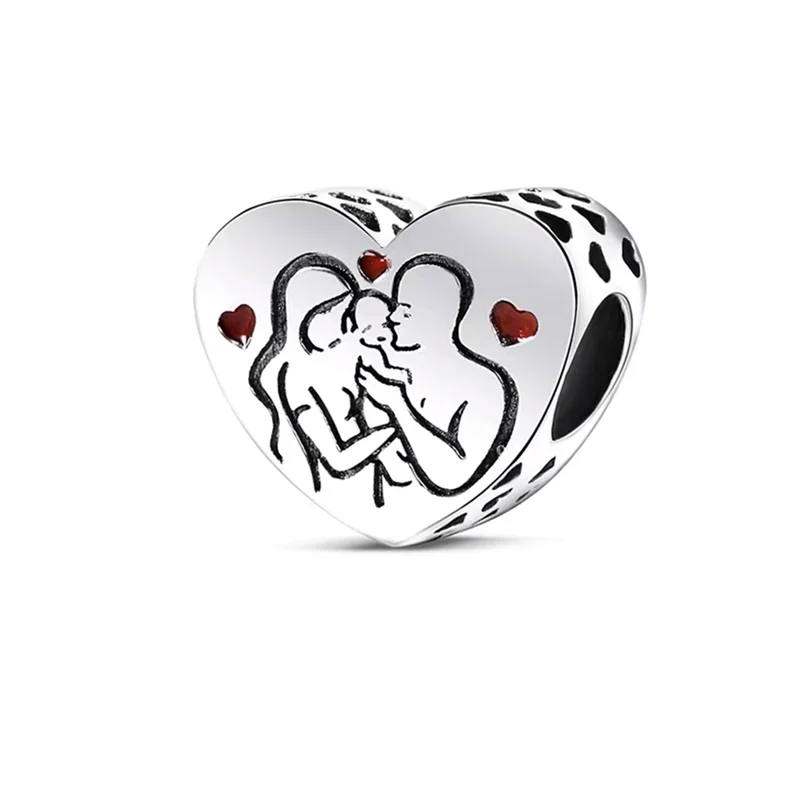 2026 Bestselling DIY Heart&Round Jewelry Gift Fit Original European Silver Bracelet Necklace Flower Charm Coffee Ice Cream Bead