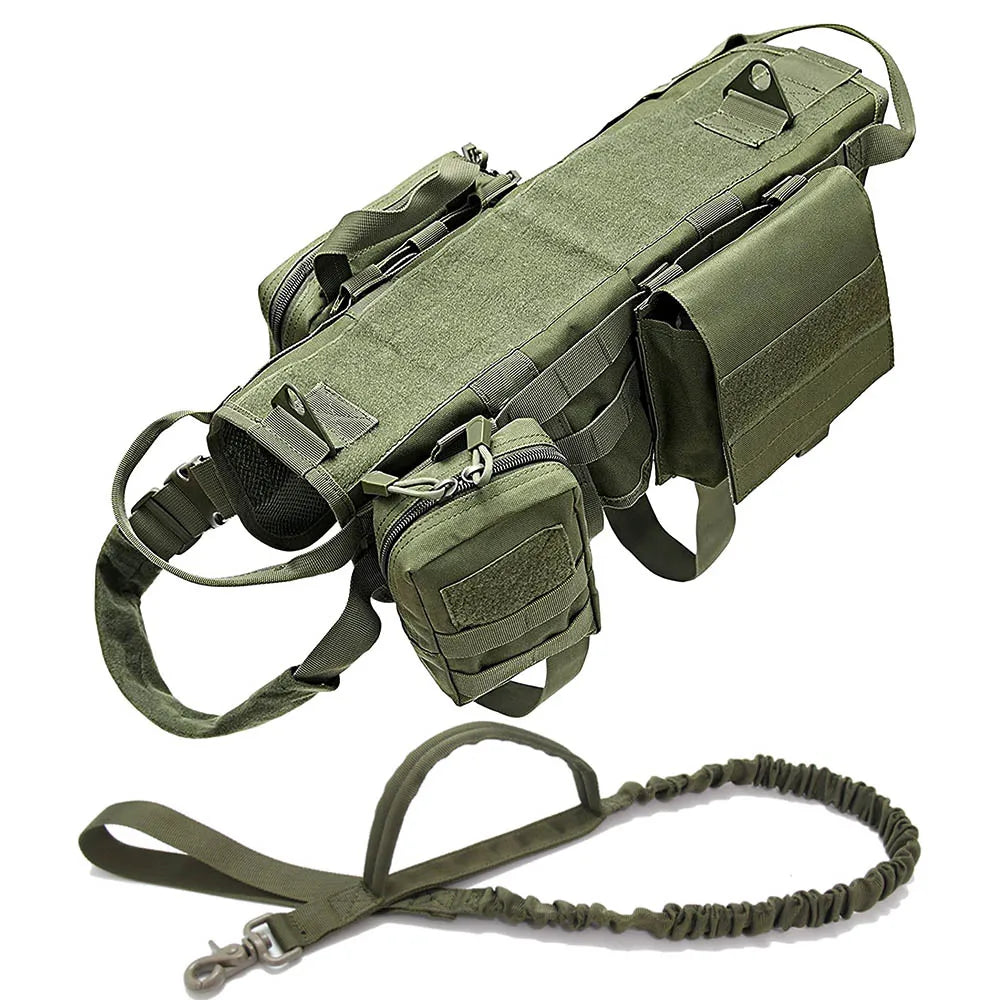 Camouflage Dog Harnesses Pet Tactical Dog Harness and Leash Set German Shepherd Malinois Training Vest For Dogs Accessories