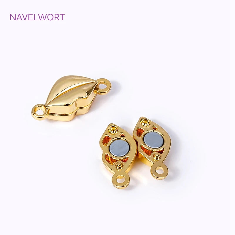 18K Gold Plated Brass Magnet End Clasp Connectors Metal Magnet Clasp Charms For Jewelry Making DIY Bracelet Necklace Accessories