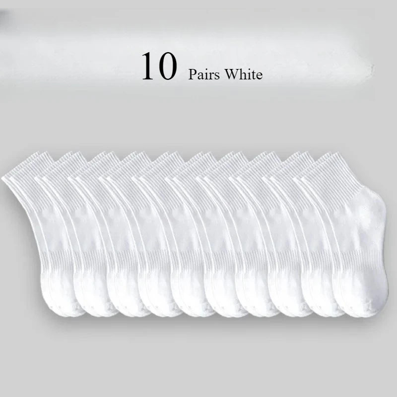 1/10/20 Pairs Neutral men female Round Neck Socks Spring Summer Sweat Absorbing Breathable Soft Comfortable Couple Sports Socks