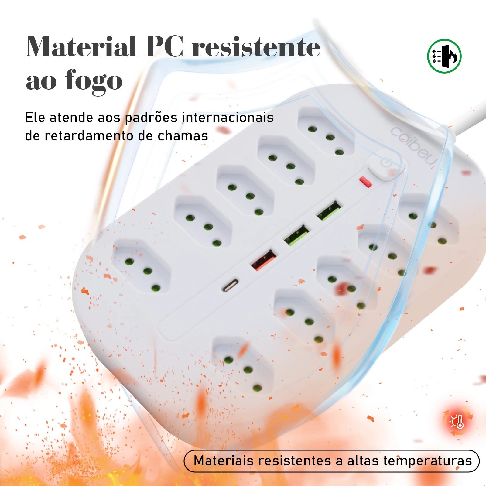 Line Filter, Electric Extension, Socket Extension, Socket Adapter, From Brazil, Coibeu, 10A, 110-220V, Usb Socket