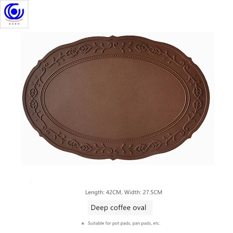 ins retro baroque relief banquet silicone lace placemat thermal insulation anti-scalding plate bowl vase mat