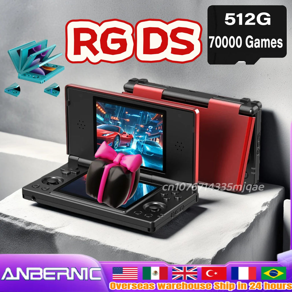 Anbernic RG DS Retro Video Game Console Android 14 4 Inch IPS Dual Multi-touch Screen Flip Game Player RGDS For Christmas Gift