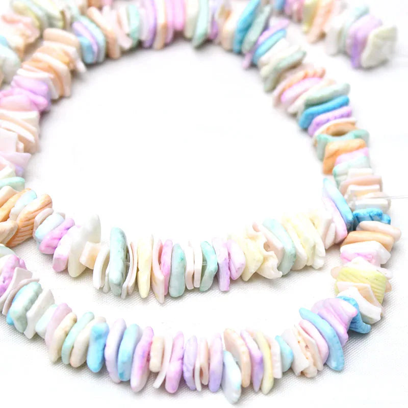 7-16mm Natural  Multi Color Mother of Shell Pearls Spacer Loose Beads  for Jewelry Making DIY Bracelets Necklace Earrings 15"